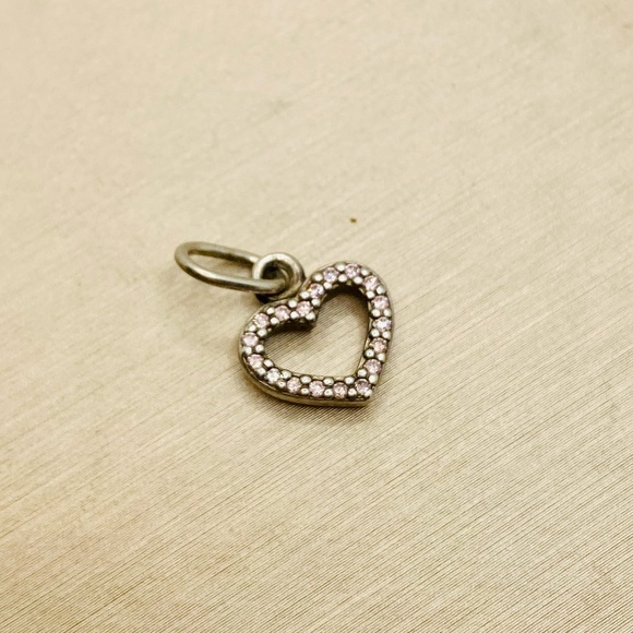 EUC Pandora 390325PCZ Sterling Silver Heart Pendant w/ Pink Zirconia - Picture 3 of 7